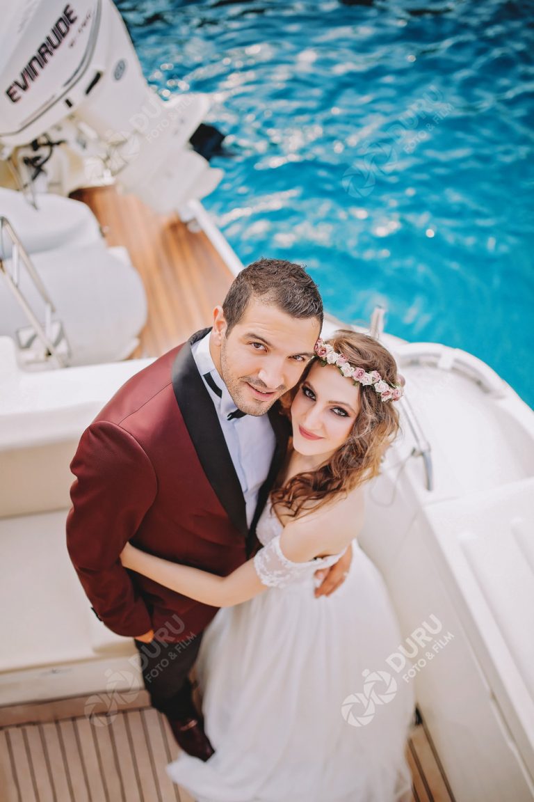 Özge & Ersin   Antalya Düğün Hikayesi   Denizde Düğün Fotoğrafları 23
