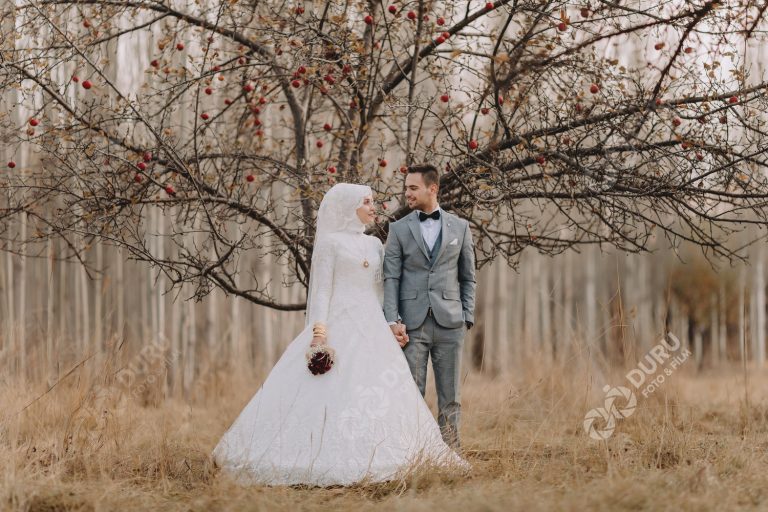Şerife & Davut   Sonbahar Apa Barajı Düğün Fotoğrafları   Tesettür Düğün Pozları 10