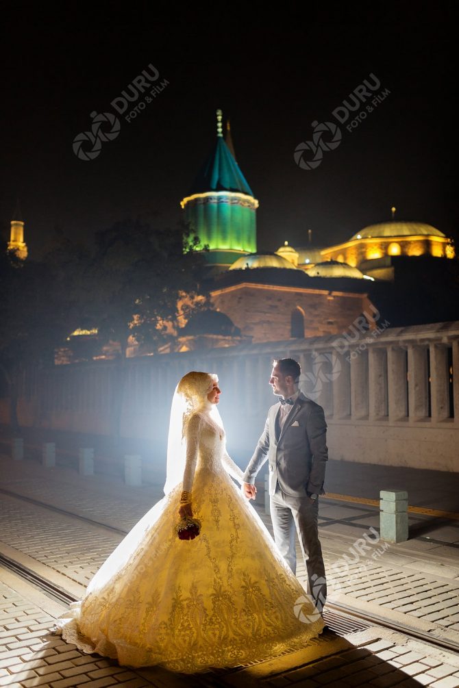 Şerife & Davut   Sonbahar Apa Barajı Düğün Fotoğrafları   Tesettür Düğün Pozları 31